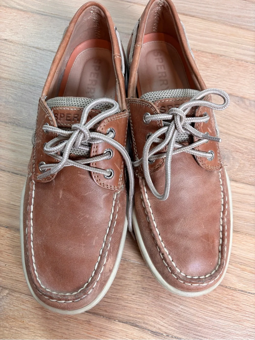 Sperry Men’s 11 Brown Leather Boat Shoes Lace Up Casual Deck Loafers
